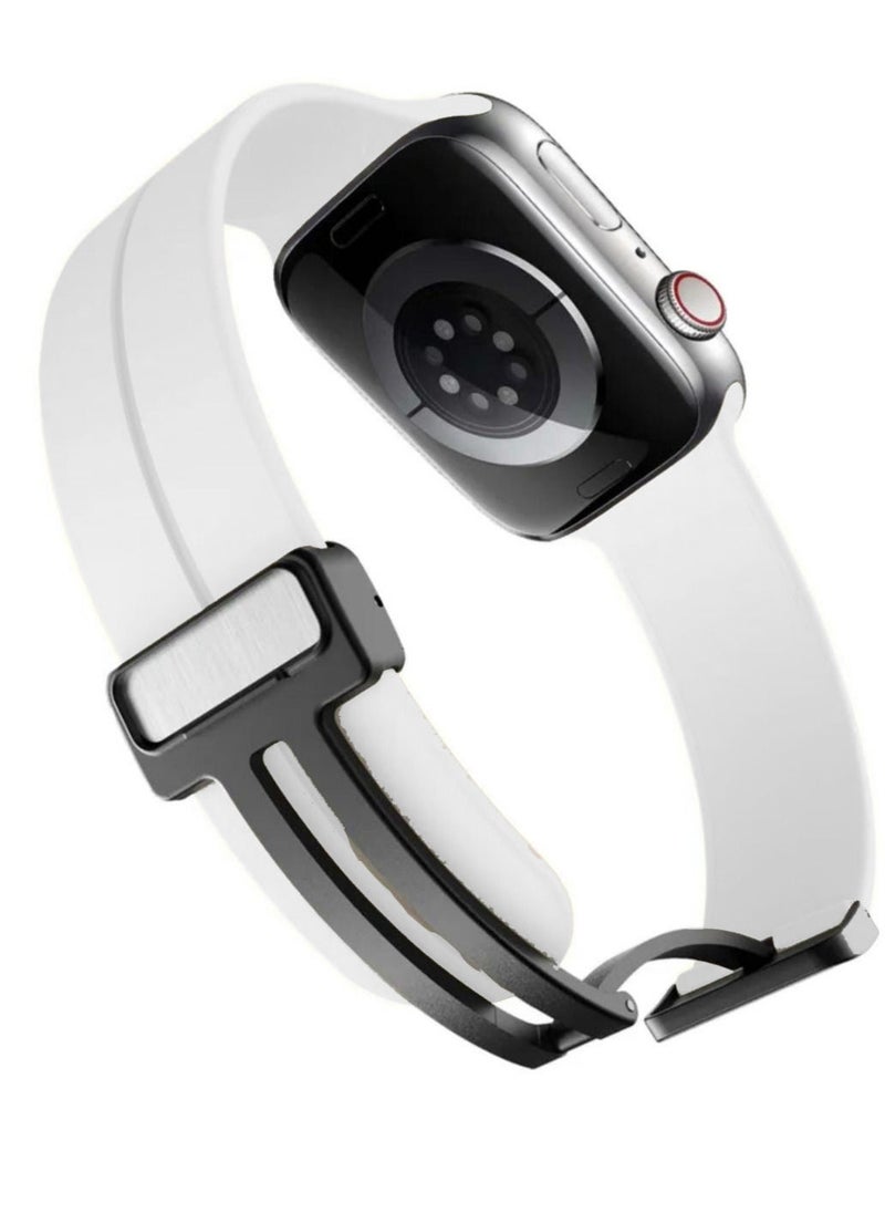 Generic - Apple Watch strap with magnetic closure  size 45  white color - Image 1