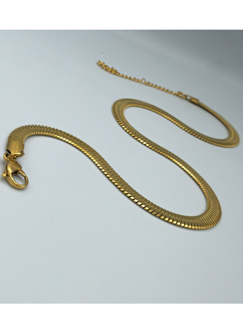 mjuhurat - 6mm Stainless Golden Snake Necklace - Image 1