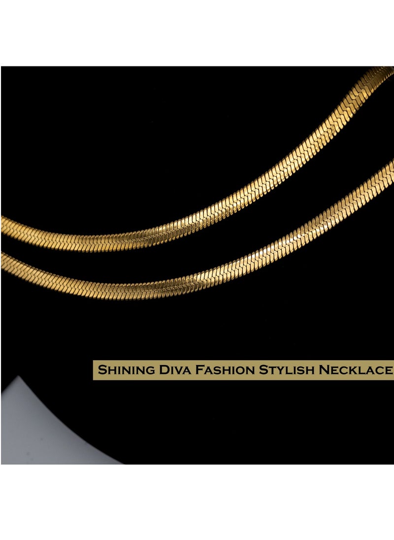 mjuhurat - 6mm Stainless Golden Snake Necklace - Image 1