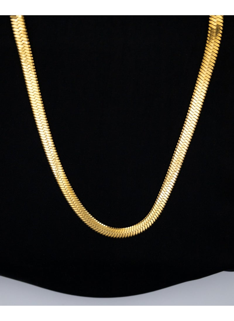 mjuhurat - 6mm Stainless Golden Snake Necklace - Image 1