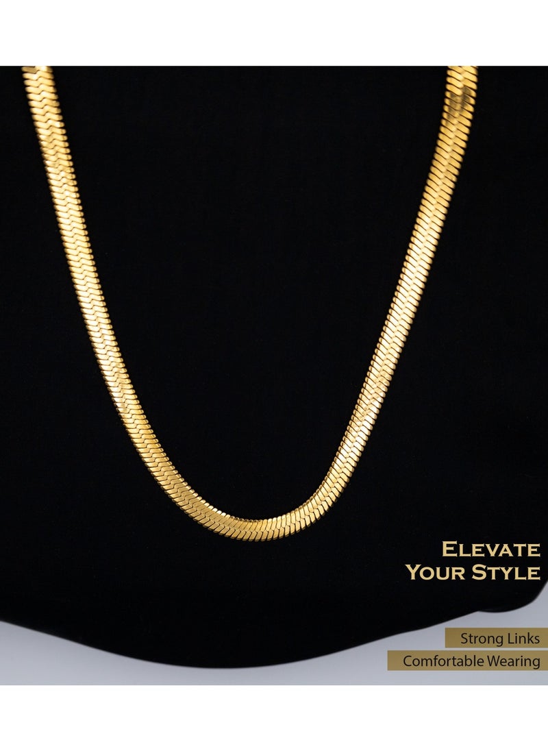 mjuhurat - 6mm Stainless Golden Snake Necklace - Image 1
