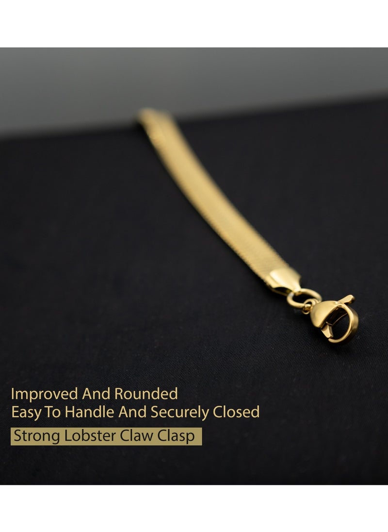 mjuhurat - 6mm Stainless Golden Snake Necklace - Image 1