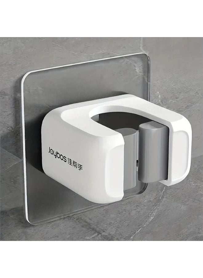 1pc No Drill Adhesive Wall Mounted Mop Broom Holder Heavy Duty Storage Rack - Image 1