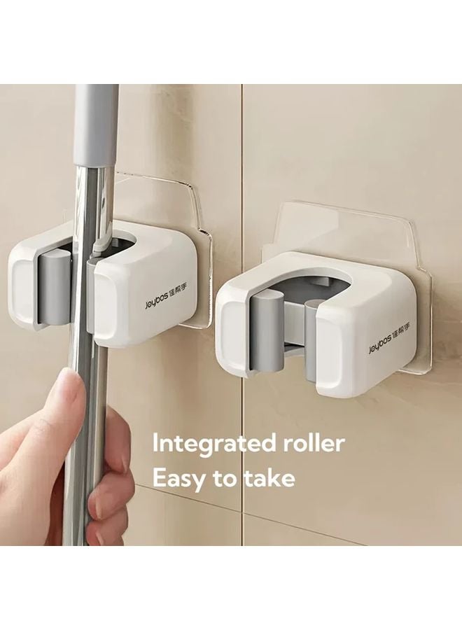 1pc No Drill Adhesive Wall Mounted Mop Broom Holder Heavy Duty Storage Rack - Image 3