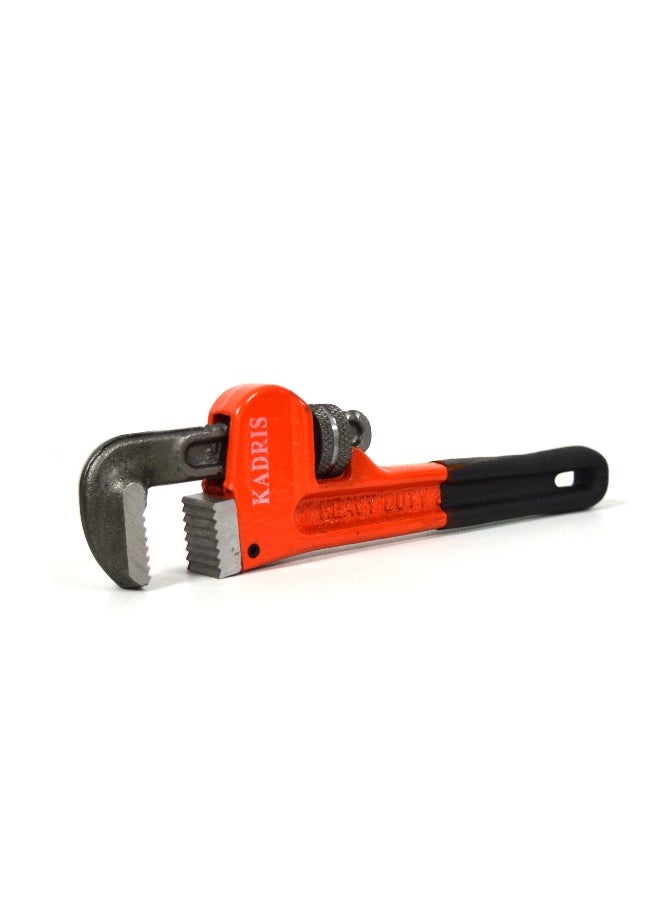 KADRIS Heavy-Duty Straight Pipe Wrench, 8 inch Plumbing, Orange Black, 203mm  - Image 1
