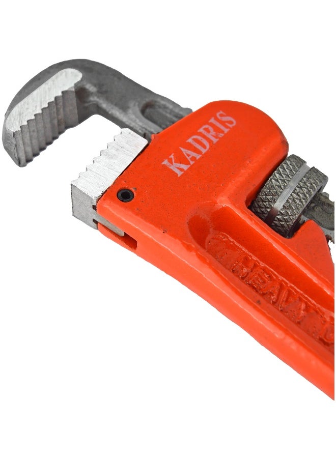KADRIS Heavy-Duty Straight Pipe Wrench, 8 inch Plumbing, Orange Black, 203mm  - Image 2