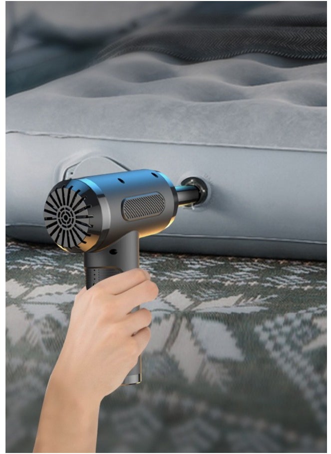 Compressed Air Duster, 3-in-1 Handheld Car Vacuum Cleaner/Blower & Pump, 3-Position Adjustable Electric Duster Keypad Duster with LED Light-10 Kit