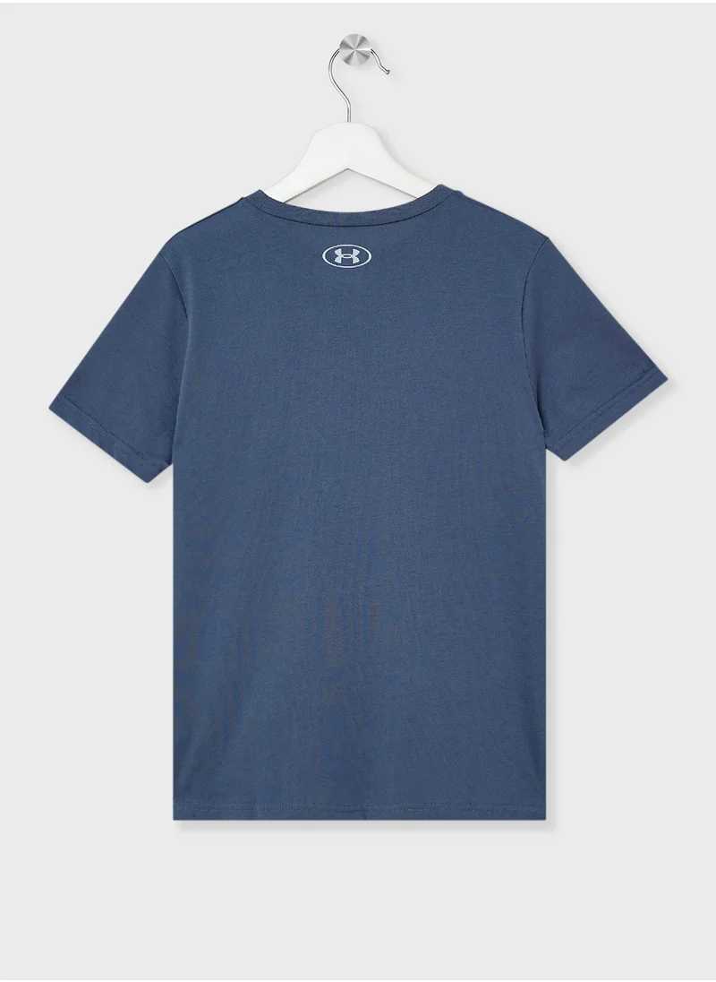 UNDER ARMOUR Boys' UA Logo Wordmark Short Sleeve T-shirt