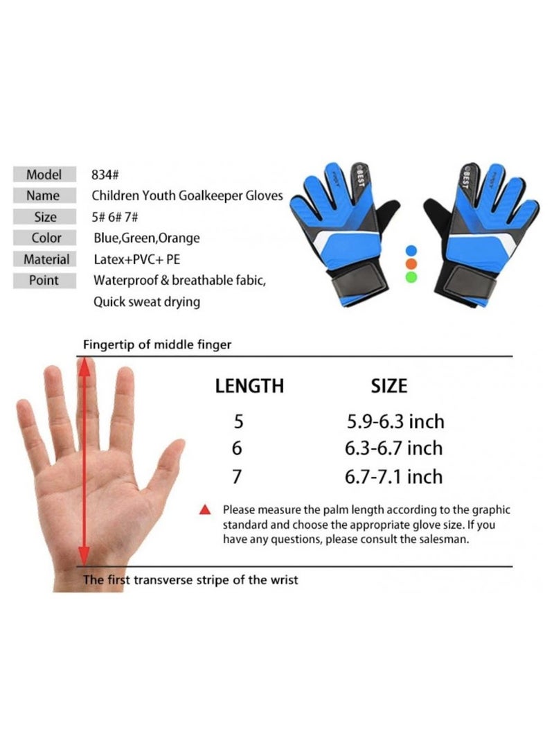 Alissa Kid's Goalkeeper Gloves Finger Protection Latex Soccer Goalie Gloves Teenagers Breathable Sports Gloves 15cm - Image 2