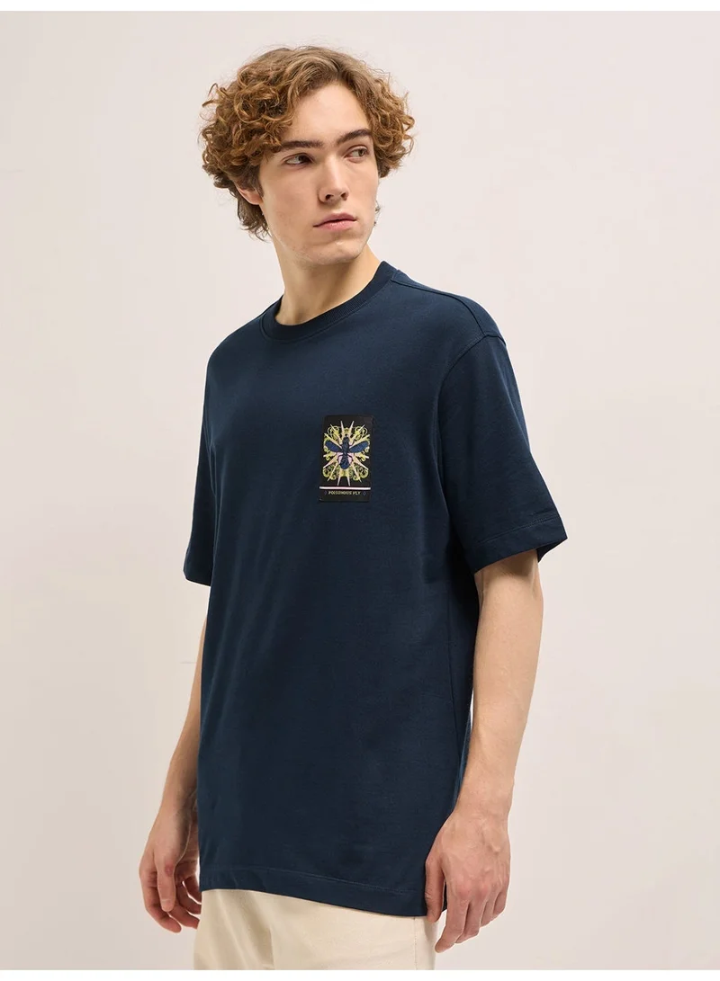 THE BEAR HOUSE Men's Oversize insect graphic Print Crew Neck T-shirt Perfect For Casual Wear, Gym, Travel, Or Layering Stylish And Versatile Essential For Every Wardrobe