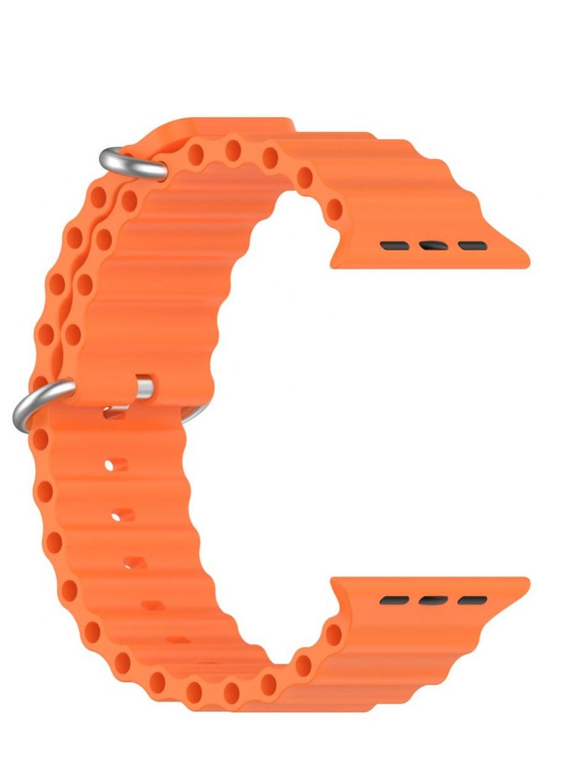 HEXABEX - Replacement Apple Watch Ultra Ocean Silicone Band Strap Compatible with 46mm/45mm/44mm/49mm for All Series Orange - Image 1