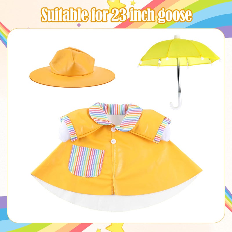 Arrowbash Raincoat Porch Goose Outfits 23" Concrete Porch Geese Duck Dress up Clothes Lawn Goose Statue Costume Spring Cement Geese Outfit for Outdoor Garden Yard Patio Spring Decoration - Image 2