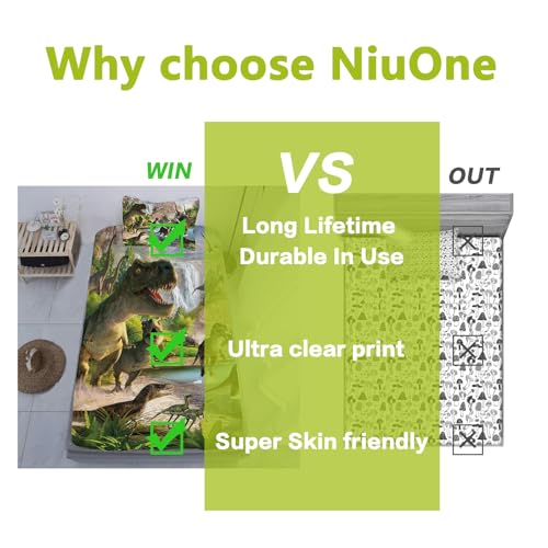 NiuOne 4Pcs Dinosaurs Bed Sheets Set Queen for Boys 3D Realistic Dinosaur Green Fitted Sheets Set Ancient Dinosaur Theme Kids/Adults/Teens Bedroom Bedding Sheet Set,Queen Size - Image 3