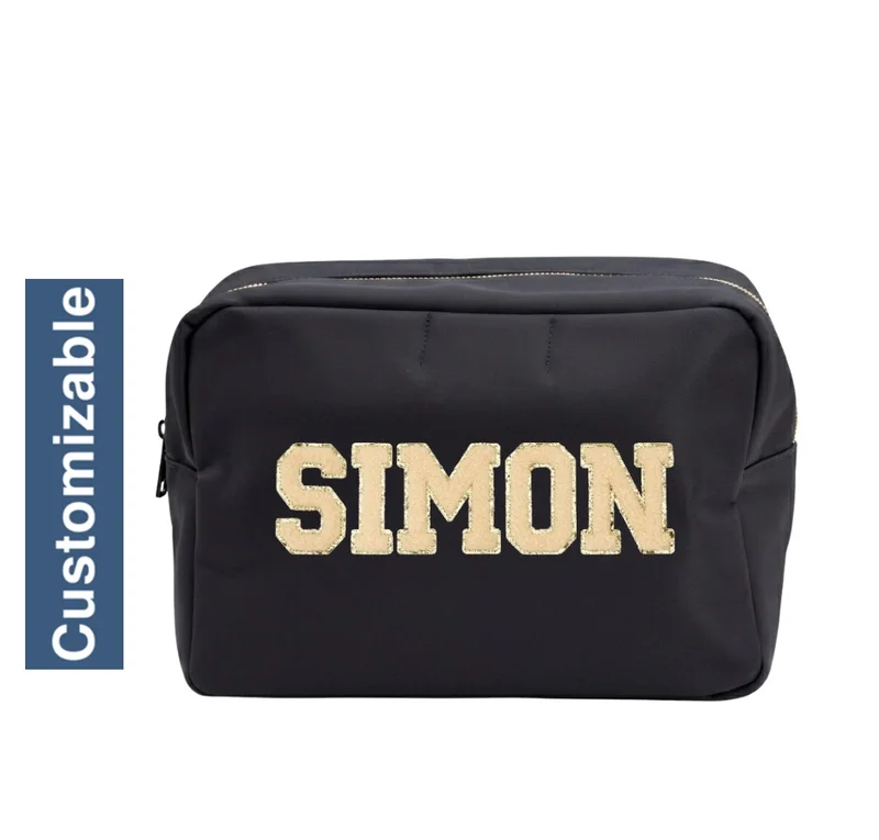 The Happy Tribe Personalised Large Pouch, Black