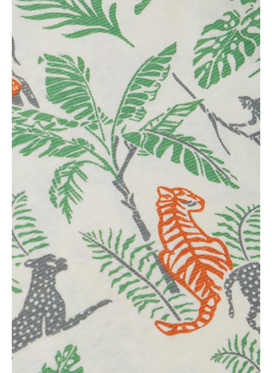 Jack Lions Boy's T-Shirt Forest Themed Animal Patterned 5-14 Years, Ecru  - Image 3