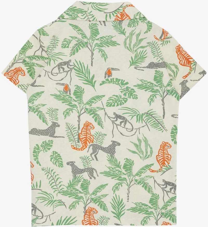 Jack Lions Boy's T-Shirt Forest Themed Animal Patterned 5-14 Years, Ecru
