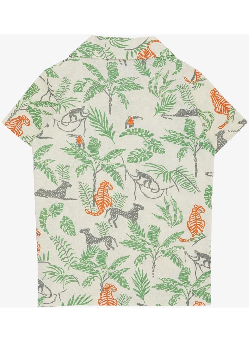 Jack Lions Boy's T-Shirt Forest Themed Animal Patterned 5-14 Years, Ecru  - Image 4