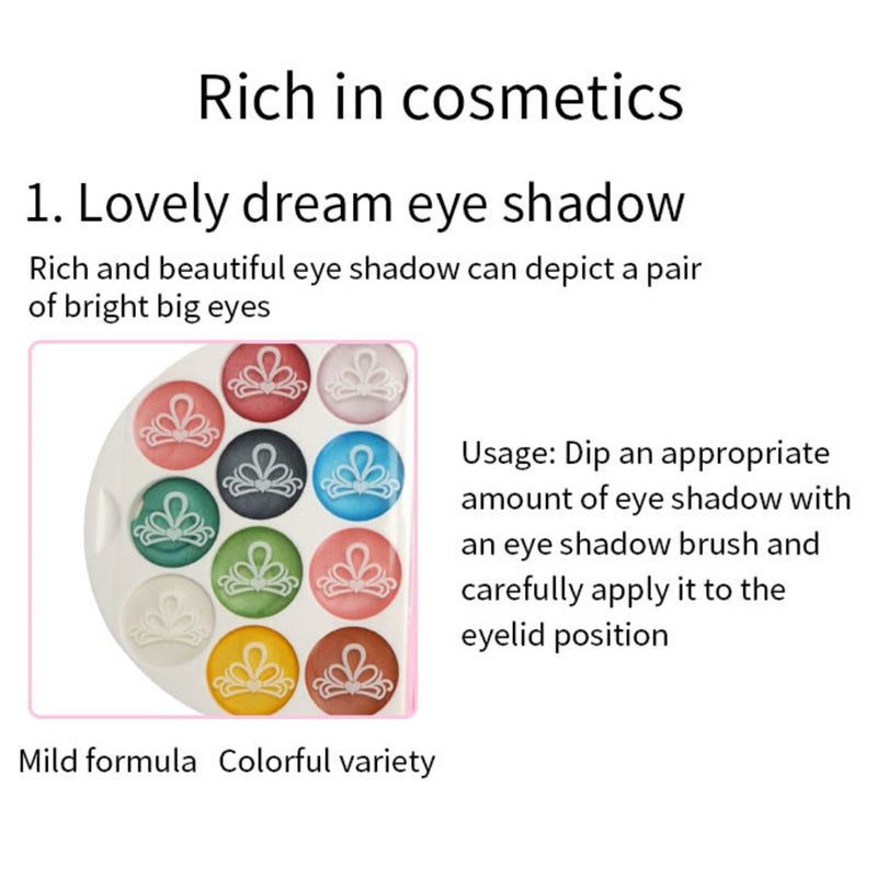 Real Makeup Palette for Girls Washable Makeup Kit Children's Cosmetics Play Kit Non Girls Make up Set - Image 3