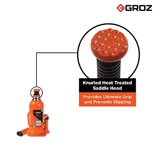 GROZ 12 Ton Hydraulic Bottle Jack with Load Limiting Device| Ideal for use with HCV, Mini Trucks Buses| Portable|Leak-Proof| Forged Base| Factory Tested| Lifting Range: 230-465 mm|JACK/BT/12W - Image 5