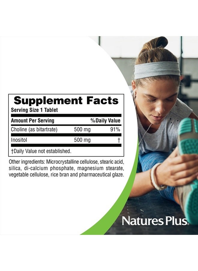 Natures Plus Choline & Inositol - 500 mg, 60 Vegetarian Tablets - Nervous System Support & Healthy Liver Function - Gluten-Free - 60 Servings - Image 5