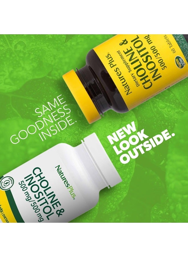 Natures Plus Choline & Inositol - 500 mg, 60 Vegetarian Tablets - Nervous System Support & Healthy Liver Function - Gluten-Free - 60 Servings - Image 2