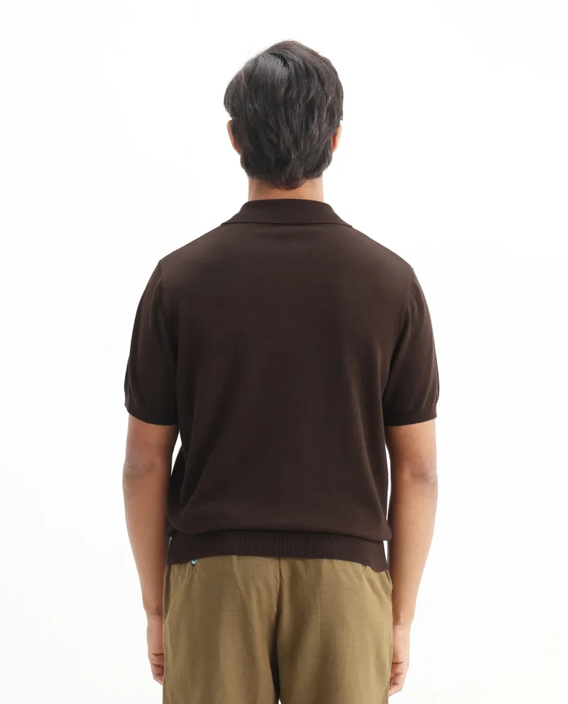 Rare Rabbit Men's Flat Knit Regular Fit Polo