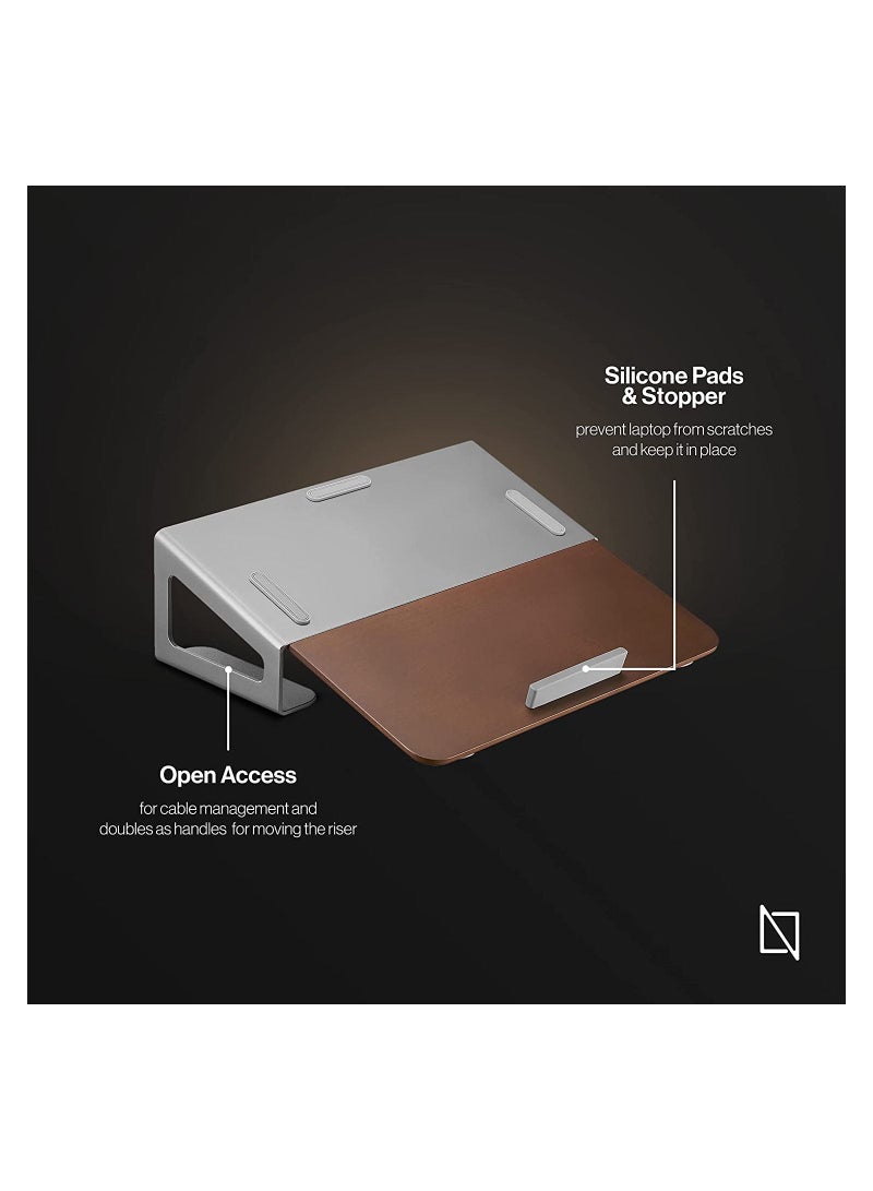 Navodesk Wooden Laptop Riser Stand Ergonomic Desk Accessory for Macbook & Notebook Universal Laptop Stand - Image 3