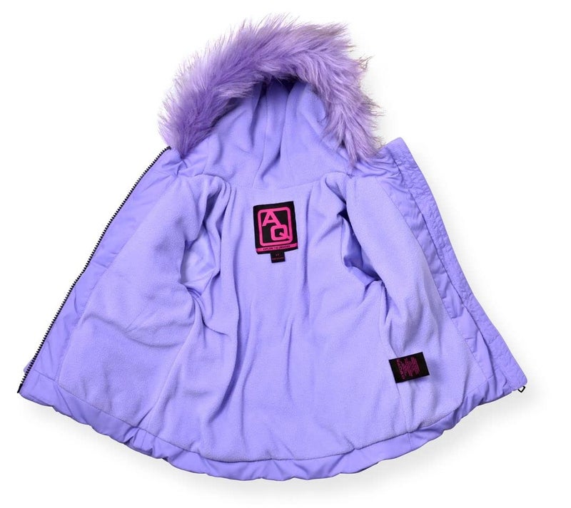 Arctic Quest Girls' Bib Snow Pants and Ski Jacket Water-Resistant Snowsuit For Kids Winter Hooded Jacket, Violet Tulip, 18M - Image 3