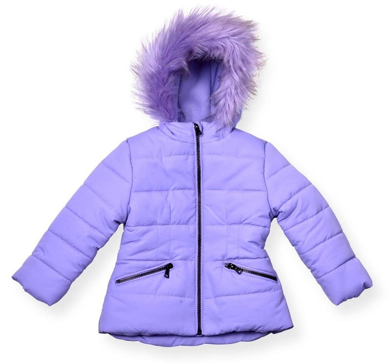 Arctic Quest Girls' Bib Snow Pants and Ski Jacket Water-Resistant Snowsuit For Kids Winter Hooded Jacket, Violet Tulip, 18M - Image 2