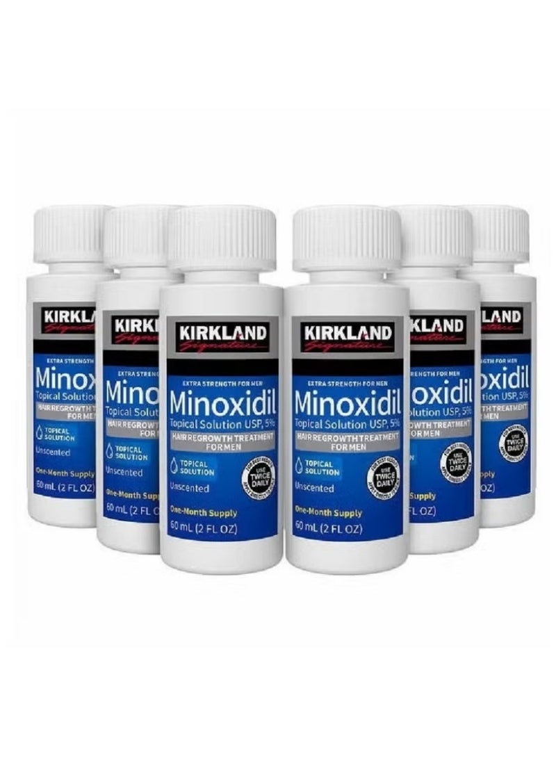 Kirkland 6 Piece Minoxidil 5% Extra Strength Hair Regrowth Treatment 360ml Powerful Solution for Thinning Hair - Image 2