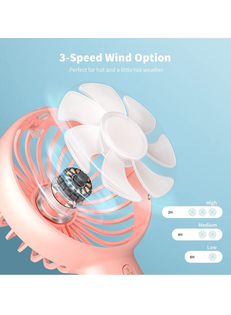 Excefore Portable Handheld Misting Fan, Handheld Misting cooling Fan,Portable USB Rechargeable Fan, 3 Speed Adjustments，For Office, Travel,Indoor, Library - Image 2