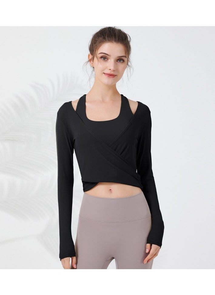 EBMINI Mesh Long Sleeved Outerwear Sports Bra Set 