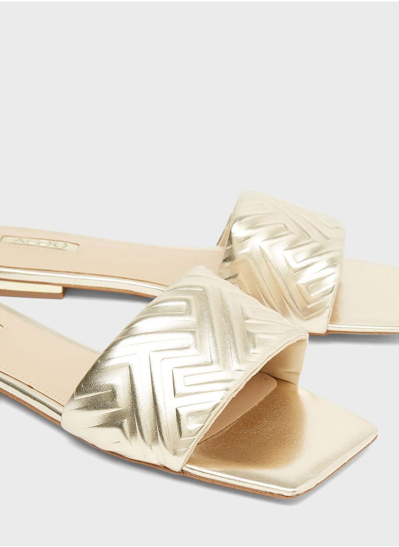 ALDO - Cleona Metallic Flat Sandals - Image 1