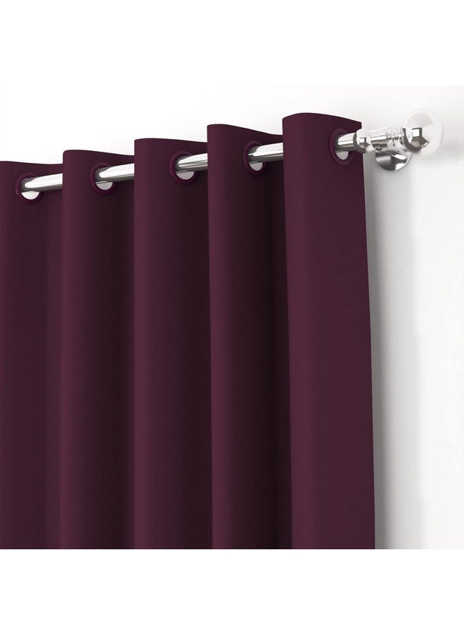 Story@Home Story@Home Blackout Long Door Curtains 9 Feet Set of 2 | Plain Design Long Door Curtain | Thermal Insulated Curtains | Room Darkening Curtains | Curtains for Living Room | (116 x 275 cm, Purple)  - Image 2