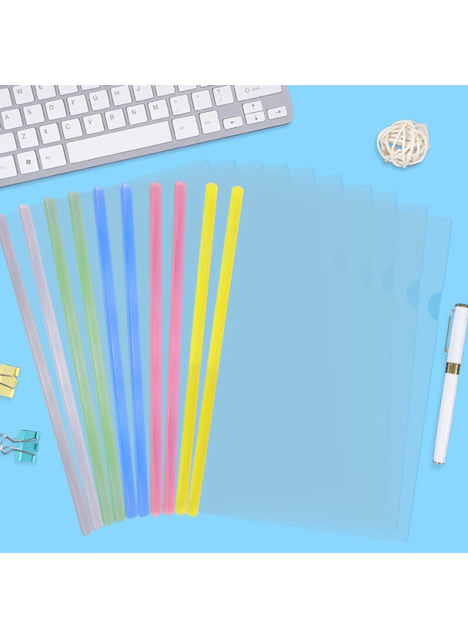 Simaa 10 A4/10Mm Colorful Transparent Slide Bar Folders, Office Report Folders, Pull Rod Folders, Document Folders, Stationery, 6076 - Image 4