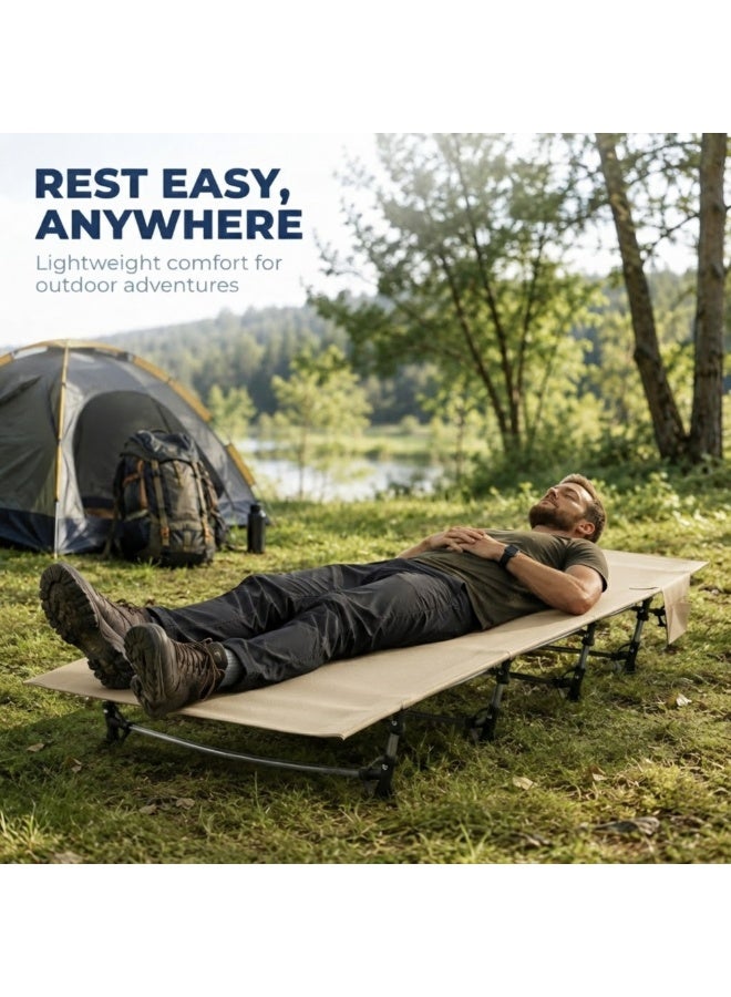 Adventure Lab Ultralight Folding Tent Camping Cot Bed | Lightweight Aluminum Frame Portable Cot for Outdoor Travel, Hiking, and Base Camp | Compact Foldable Camping Bed up to 150 kg - Image 2