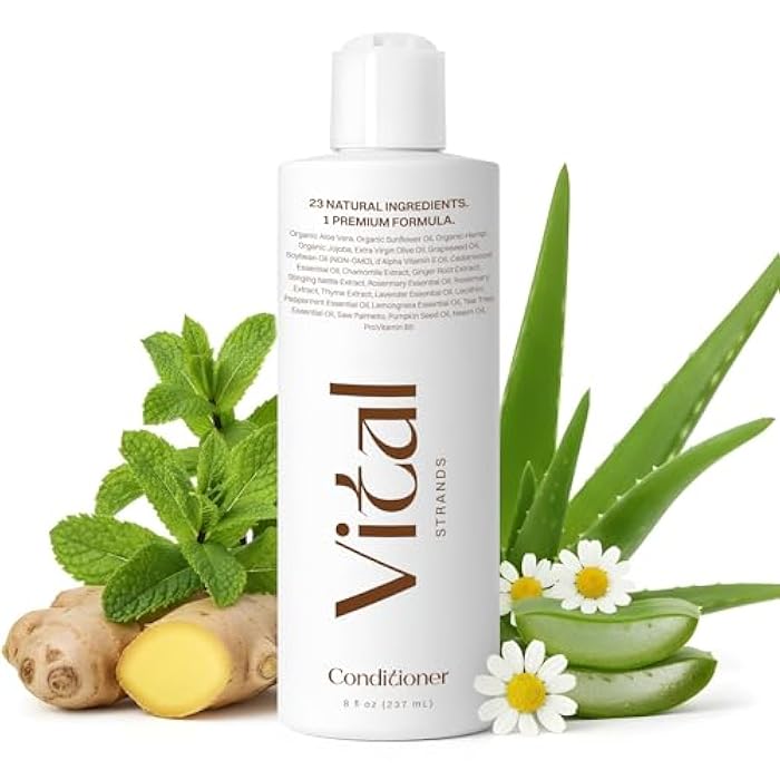 Vital Strands Natural Hair Conditioner for Women (8 fl oz) - Acondicionador para Cabello - 23 Premium Ingredients, Silicone & Sulfate Free Formula with Aloe Vera, Jojoba, Neem, Rosemary - Image 1