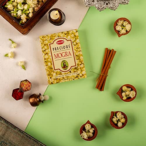 Hem Precious 5 Variant Assorted Dhoop Sticks Set | Bambooless & Charcoal-Free | Chandan, Gulab, Mogra, Lily & Musk Fragrances | Burns 25-30 Min | Approx. 55 Sticks | 60g Each - Image 5