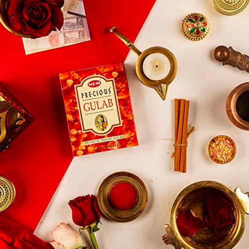 Hem Precious 5 Variant Assorted Dhoop Sticks Set | Bambooless & Charcoal-Free | Chandan, Gulab, Mogra, Lily & Musk Fragrances | Burns 25-30 Min | Approx. 55 Sticks | 60g Each - Image 4