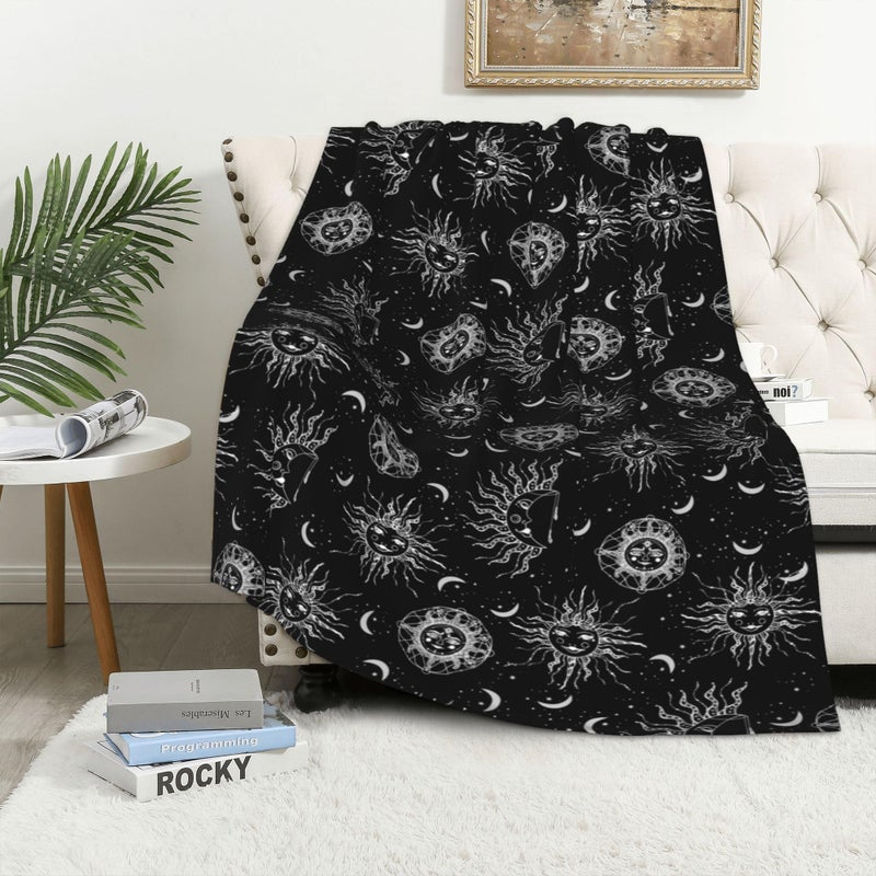 Zminciu Sun and Moon Blanket 50"x40" Inch Cozy Fluffy Plush Crescent Moon Blankets Celestial Blanket Soft Flannel Hippie Throw for Men Women Boys Girls Christmas Sofa Bed Couch - Image 5