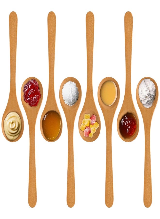 jiebor 30Pcs Mini Small Wooden Spoons Tiny Wood Spoons Bulk for Tea Coffee Sugar Ice Cream Salt Spices Honey Jars Home Kitchen 5 Inch - Image 3