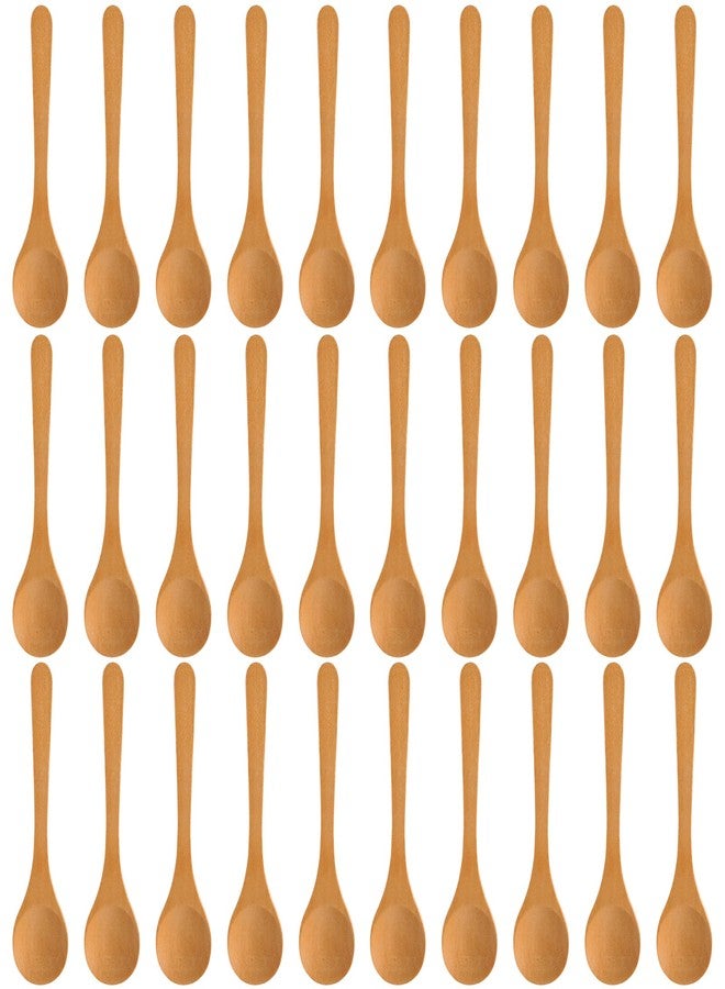 jiebor 30Pcs Mini Small Wooden Spoons Tiny Wood Spoons Bulk for Tea Coffee Sugar Ice Cream Salt Spices Honey Jars Home Kitchen 5 Inch - Image 1