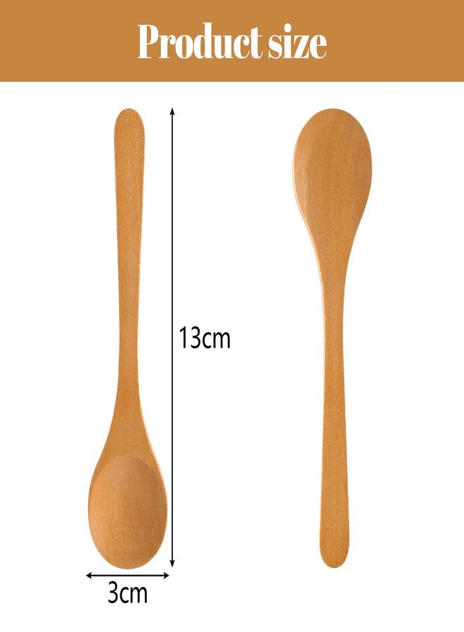 jiebor 30Pcs Mini Small Wooden Spoons Tiny Wood Spoons Bulk for Tea Coffee Sugar Ice Cream Salt Spices Honey Jars Home Kitchen 5 Inch - Image 2