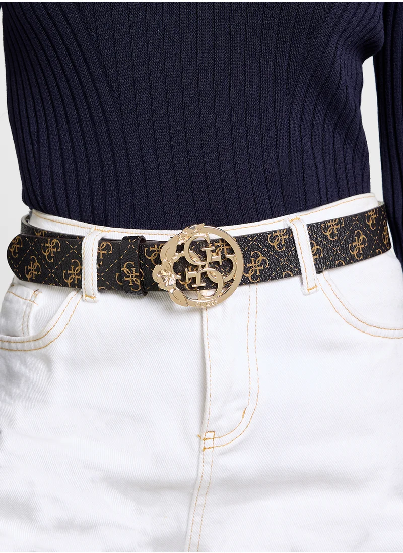 GUESS Logo Detailed None Allocated Hole  Belt