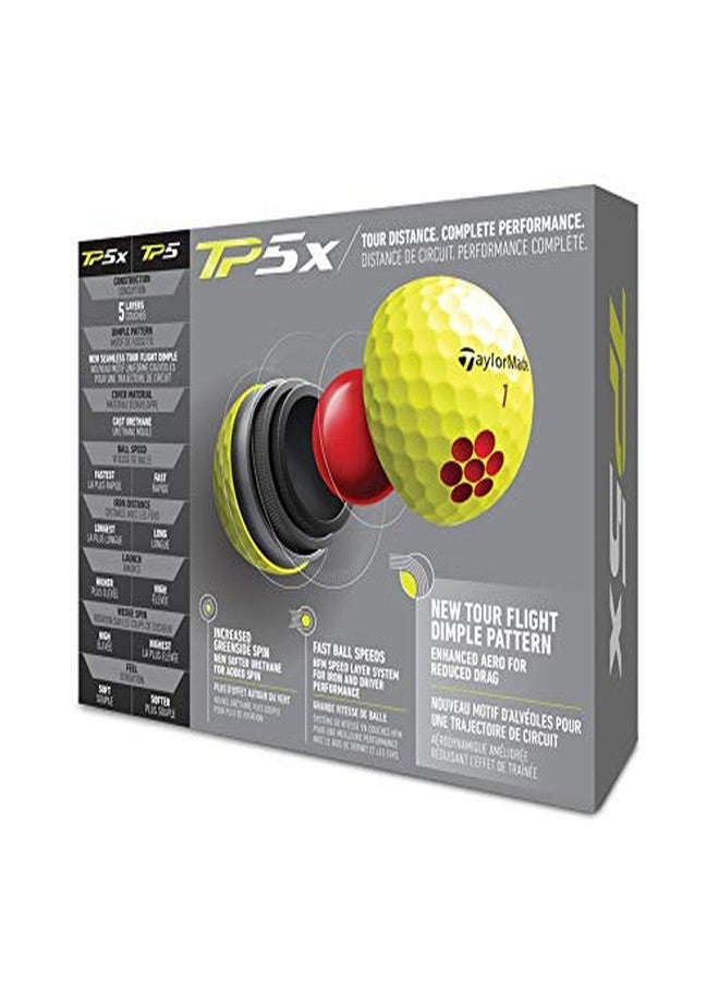 TaylorMade Golf 2021 TP5X YELLOW GOLF BALLS - Image 3