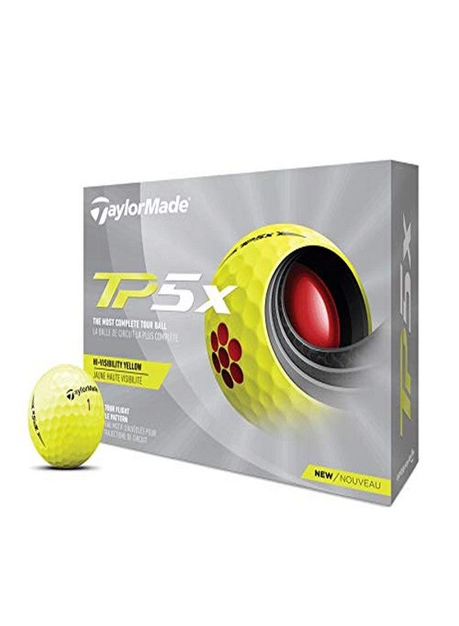 TaylorMade Golf 2021 TP5X YELLOW GOLF BALLS - Image 1
