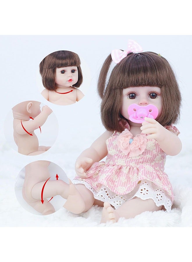Beauenty Reborn Baby Doll 39cm Realistic Newborn Baby Dolls  Lifelike Weighted With Soft Silicone Doll Girls With Plush Toy  Doll Clothes For Age 3+ - Image 3