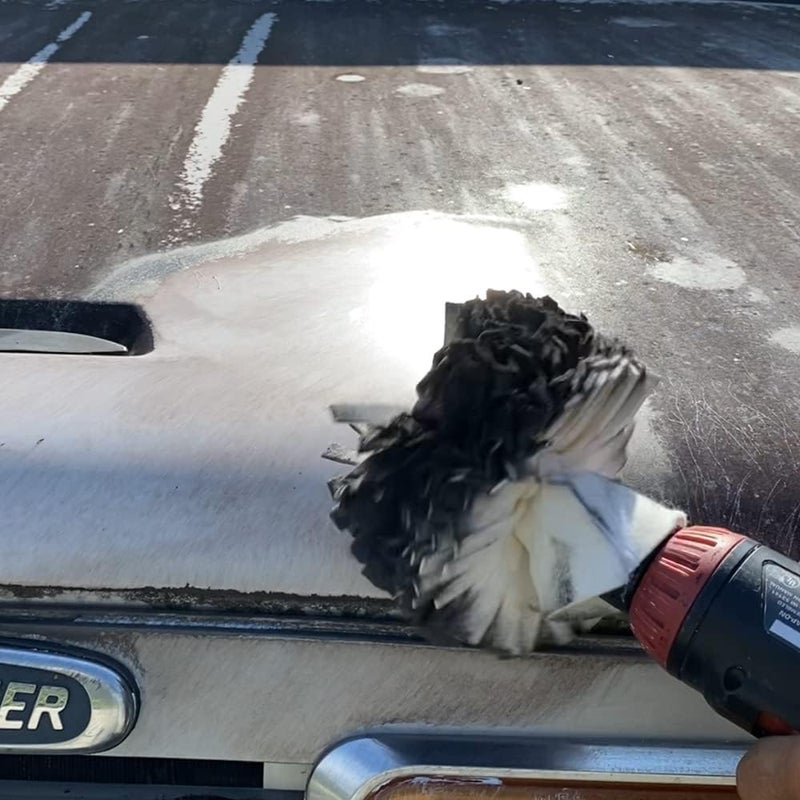 Flitz كرة فليتس للتلميع مع معجون تلميع معدني 1.76 أونصة - ملحق تلميع بفرشاة 5 بوصة لأي مثقاب 3/8 بوصة - كرة تلميع ذاتية التبريد وقابلة للغسل لتلميع، وتلميع، وحماية جميع المعادن، والبلاستيك (عبوة واحدة) - Image 3