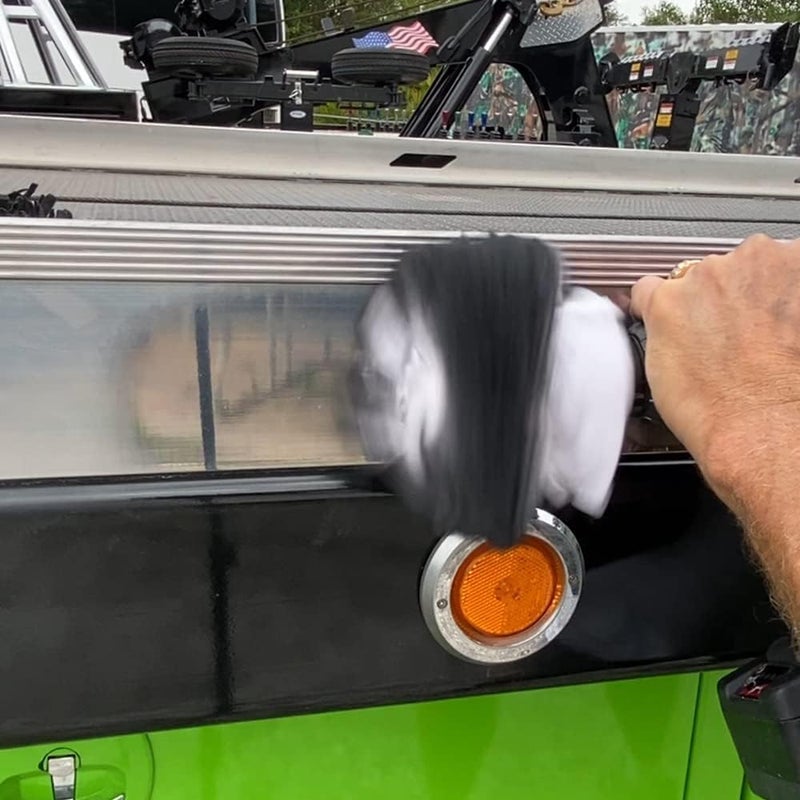 Flitz كرة فليتس للتلميع مع معجون تلميع معدني 1.76 أونصة - ملحق تلميع بفرشاة 5 بوصة لأي مثقاب 3/8 بوصة - كرة تلميع ذاتية التبريد وقابلة للغسل لتلميع، وتلميع، وحماية جميع المعادن، والبلاستيك (عبوة واحدة) - Image 2