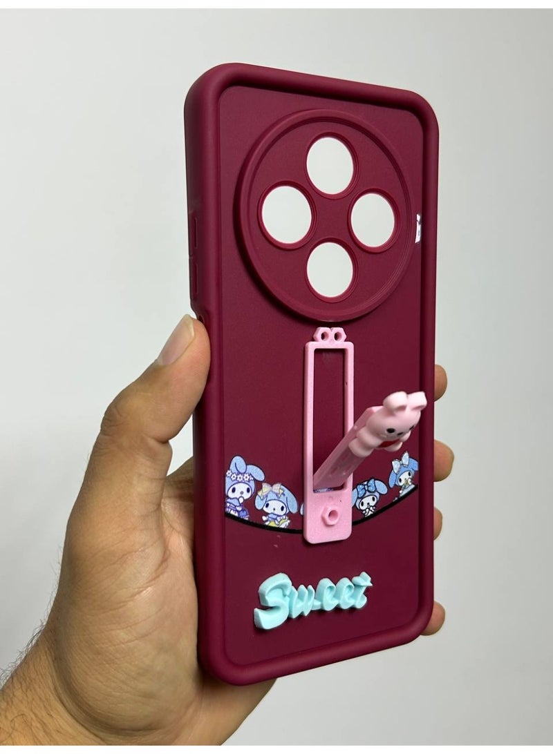 new cartoon-designed back cover with the word "Sweet" on it, compatible with the Xiaomi Redmi 14C phone. - Image 1